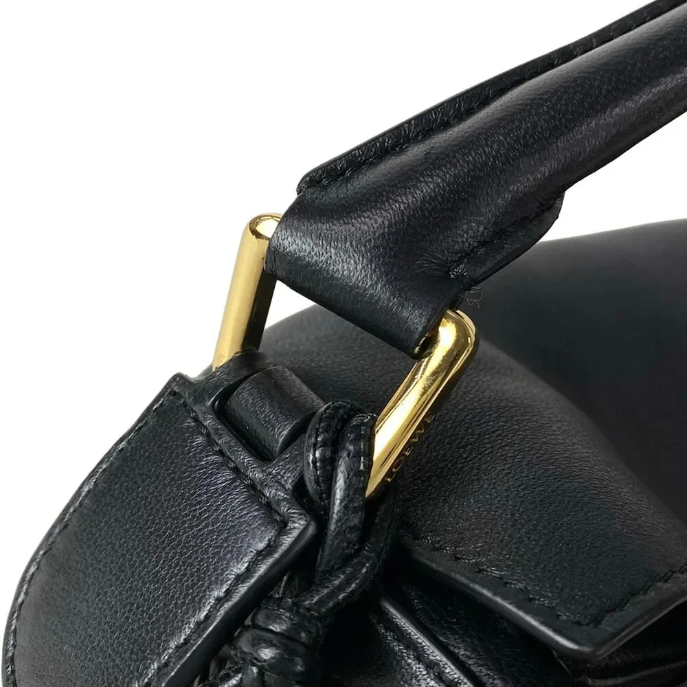 Loewe Featherlight Puzzle Bag, Small Handbag Black Gold